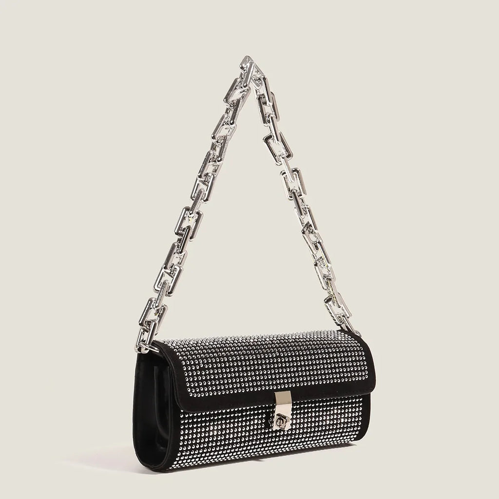 Flash Diamond Rhinestone Mini Tote Shoulder Messenger Bag