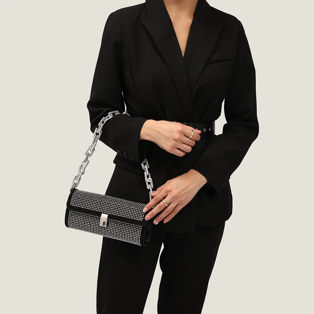 Flash Diamond Rhinestone Mini Tote Shoulder Messenger Bag