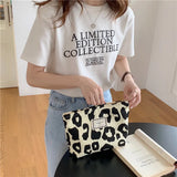 Leopard Canvas Tote Bag Women Shoulder Bag Bucket Bag