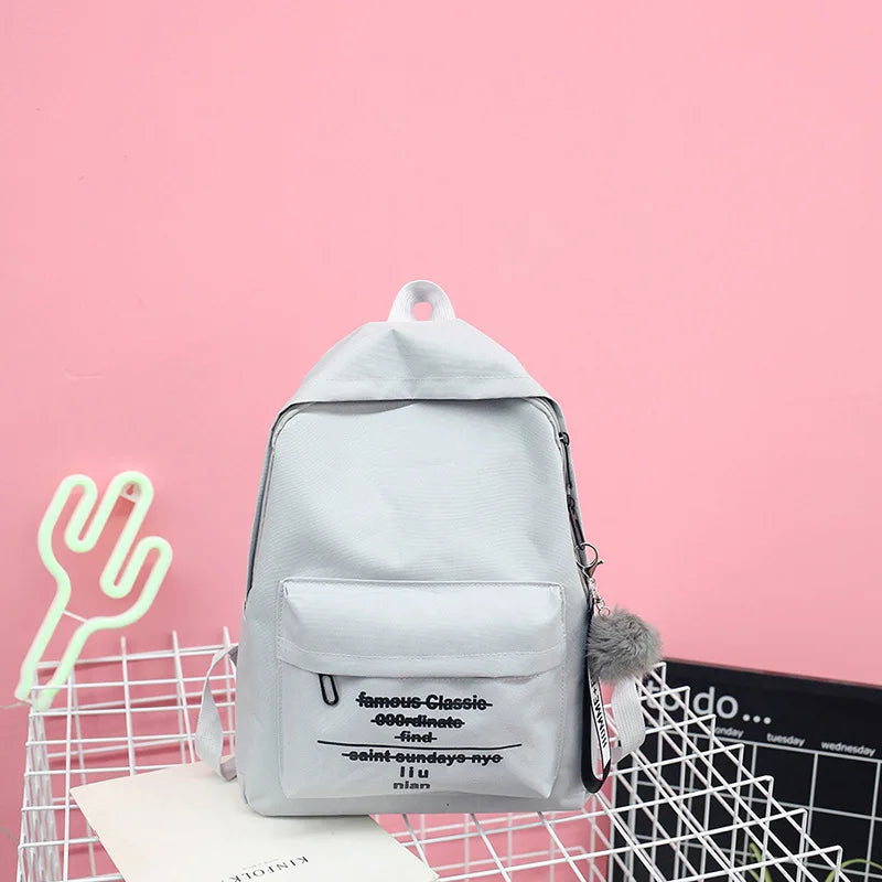 Fashion School Bag Teen Girls Women Backpack Girls Middle School Canvas