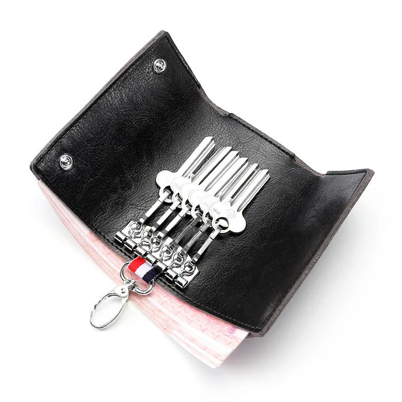 Bright Leather Ladies Key Case Medium Long Waist Hanging Door Car Bag