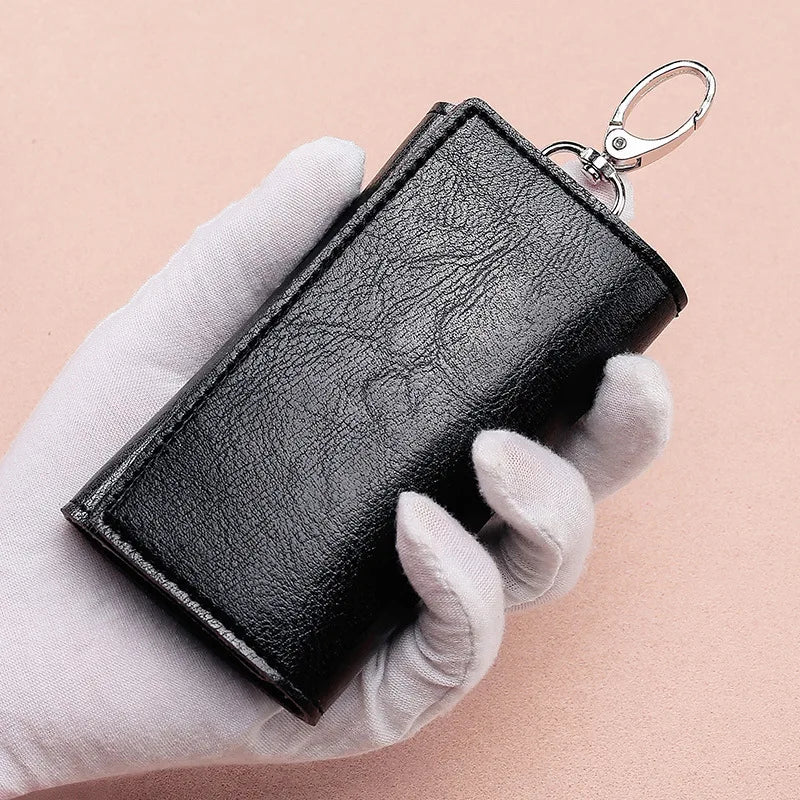 Bright Leather Ladies Key Case Medium Long Waist Hanging Door Car Bag