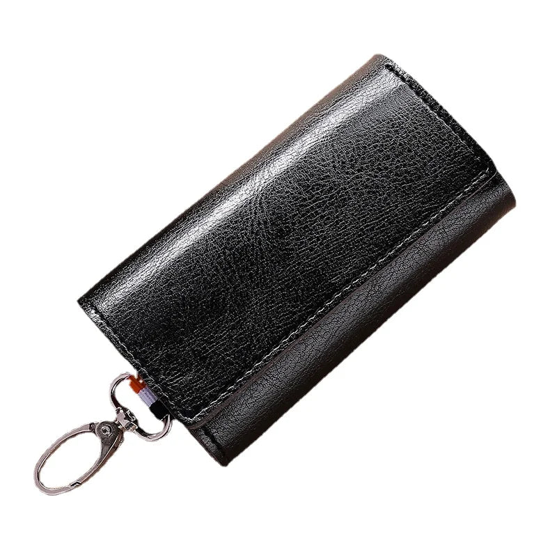 Bright Leather Ladies Key Case Medium Long Waist Hanging Door Car Bag