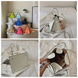 Triangle PU Leather Women's Mini Bag Handbag Shoulder Bag