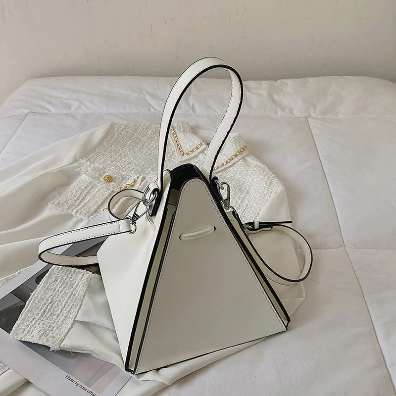 Triangle PU Leather Women's Mini Bag Handbag Shoulder Bag
