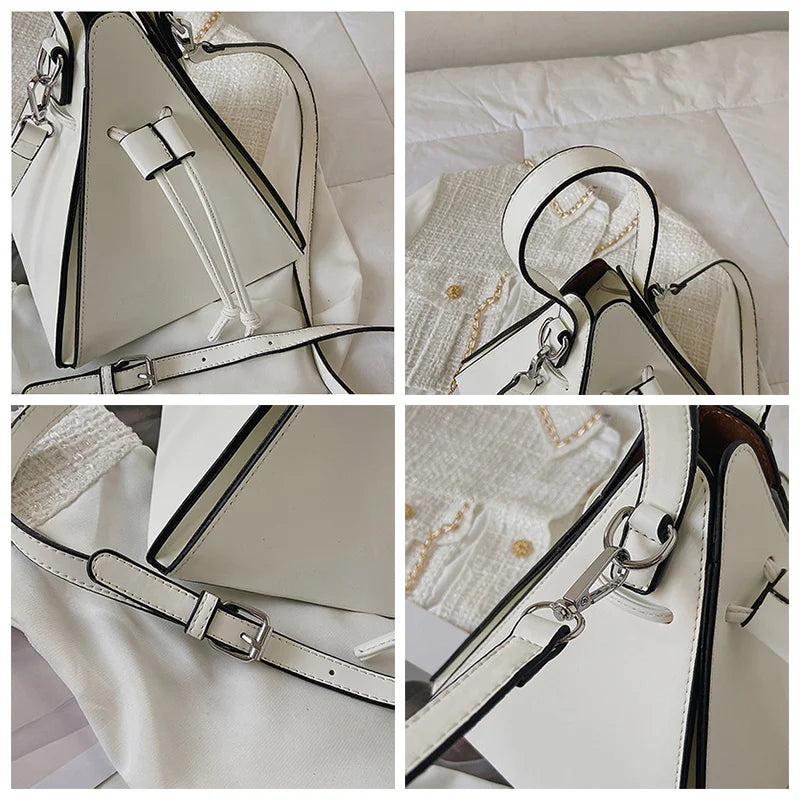 Triangle PU Leather Women's Mini Bag Handbag Shoulder Bag