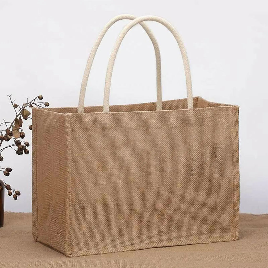 Burlap Tote Bags Blank Jute Shopping Handbag Gift Bags With Handle