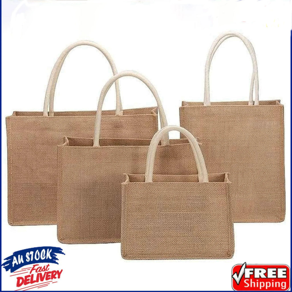 Burlap Tote Bags Blank Jute Shopping Handbag Gift Bags With Handle