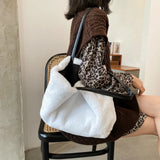 Faux Fur Bags Women Large Capacity Soft Tote Bag All-match Ladies Vintage