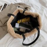 Faux Fur Bags Women Large Capacity Soft Tote Bag All-match Ladies Vintage