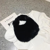 Faux Fur Women's Tote Bag Soft Plush Clutch Handbags Warm Purses Sac
