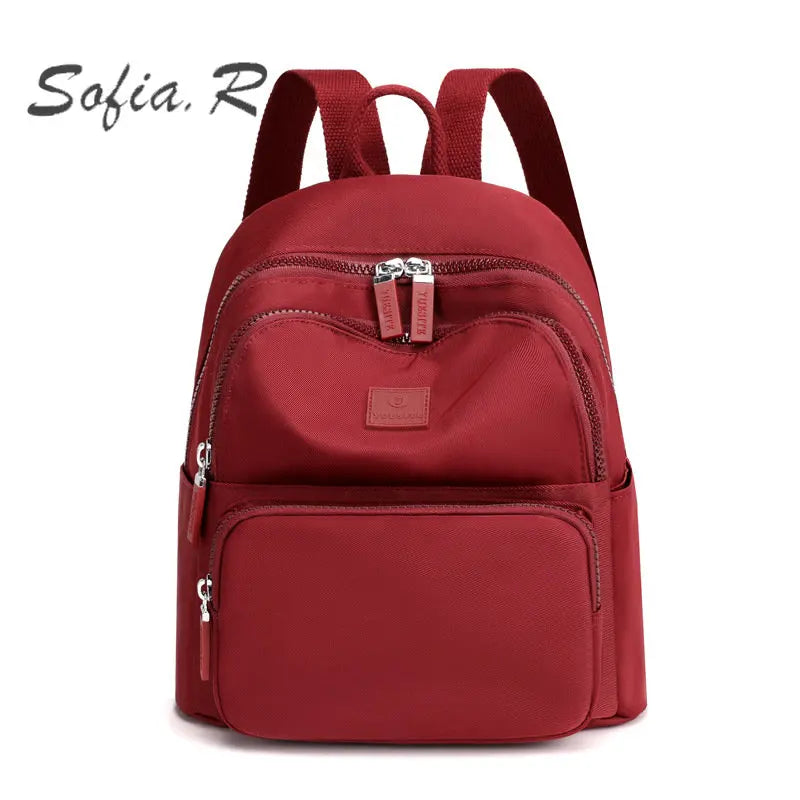 Women's Casual Solid Schoolbag Travel Backpack