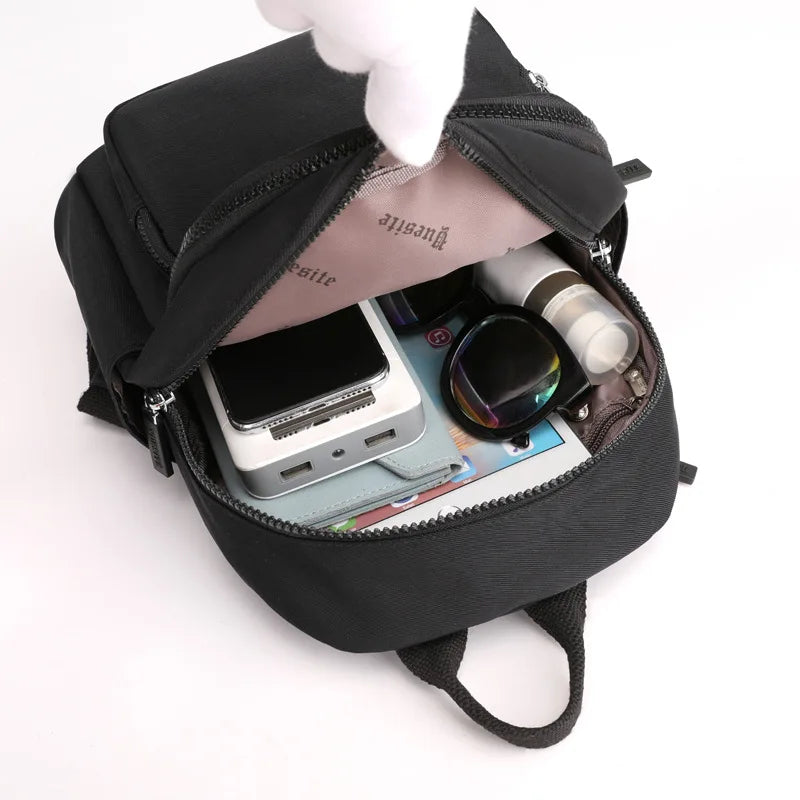 Women's Casual Solid Schoolbag Travel Backpack