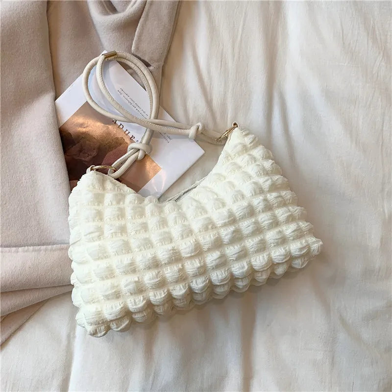 Casual Cloud Canvas Shoulder Bag Underarm Handbag for Women