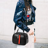 Small Shell Flap Messenger Bag Women Shoulder Tote Contrast Zipper Crossbody