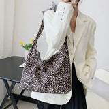 Leopard Shoulder Bag Canvas Tote Handbag for Women