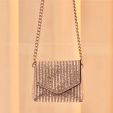 Women's Bling Crossbody Bag Rhinestone Mini Envelop Shoulder Purse
