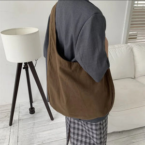 Large Capacity Canvas Crossbody Bag Retro Hobo Messenger Handbag