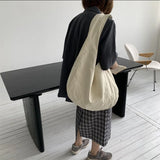 Large Capacity Canvas Crossbody Bag Retro Hobo Messenger Handbag