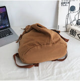 Female Canvas Fabric School Book Laptop Backpack Student Casual Street Travel