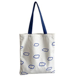 Clouds Printing Tote Bags Casual Eco Cotton Cloth Shoulder Shopper Bag for Girls