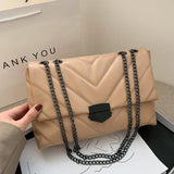 Casual Chain Shoulder Bags For Women Handbags Ladies PU Leather Crossbody