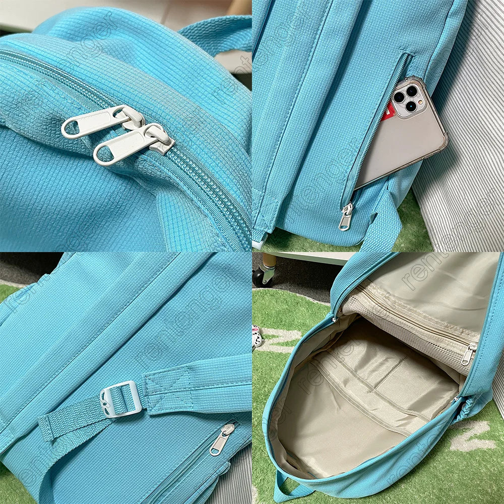 Female College Bag Cotton Fabric Student Women Backpacks