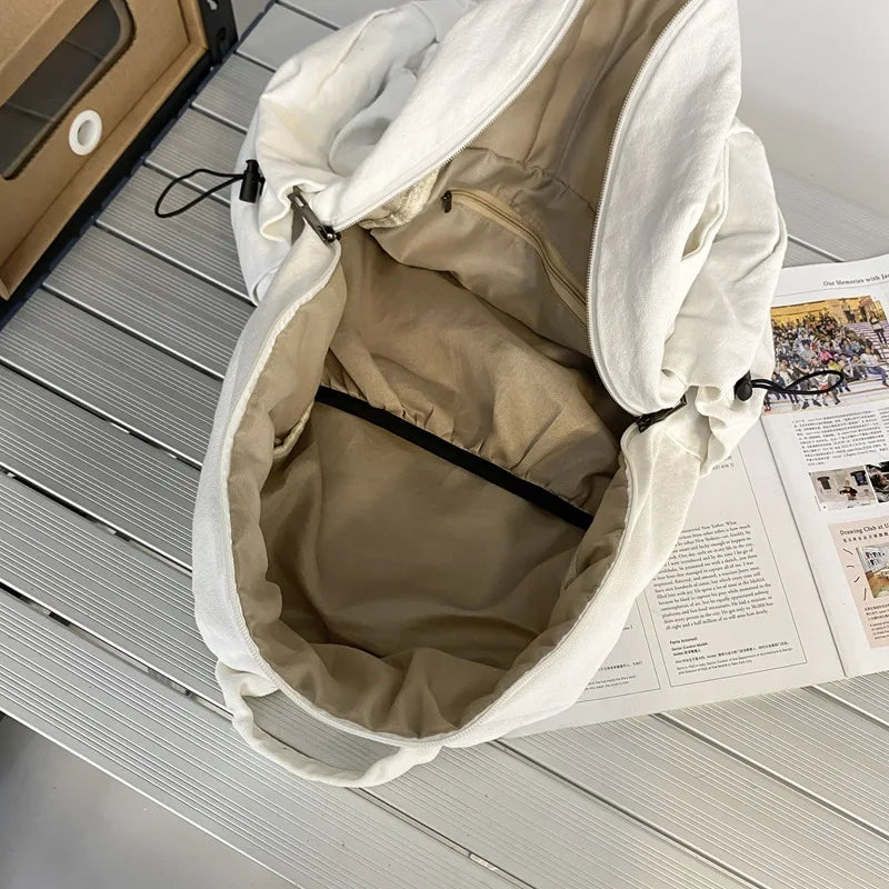 Female High Street Canvas Fabric Backpack