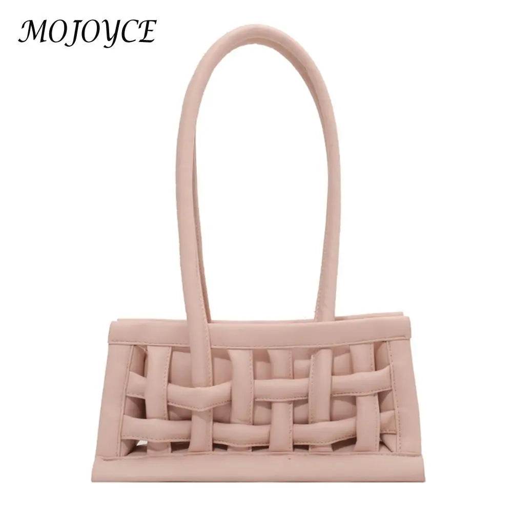 Women Hollow Shoulder Bag PU Leather Small Messenger Bag