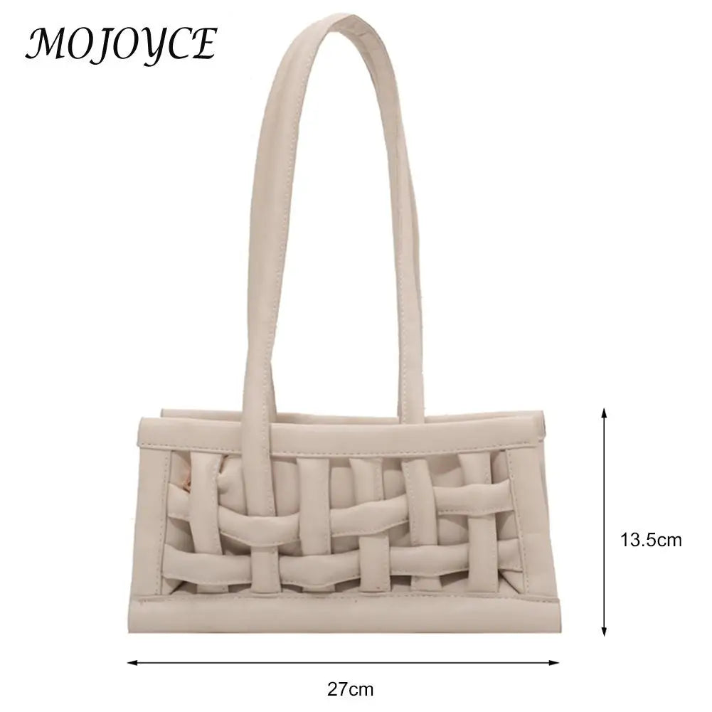 Women Hollow Shoulder Bag PU Leather Small Messenger Bag