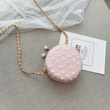 Women's Lace Circular Crossbody Bag PU Leather Handbag