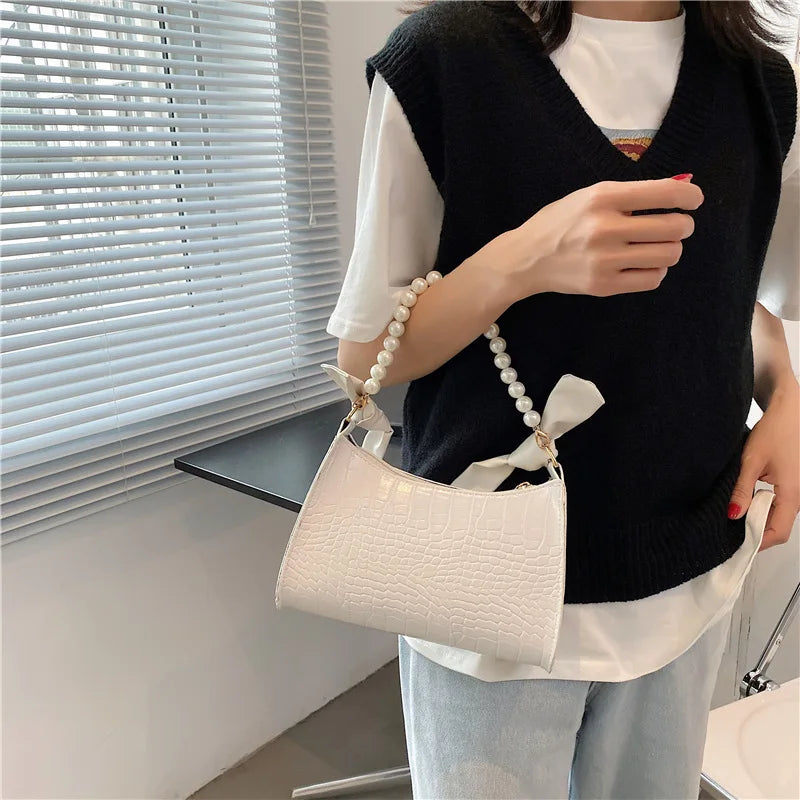 Crocodile Pattern Handbag Retro Casual Women Totes Shoulder Bags Shopping Bag