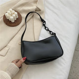 Casual Women Leather Chain Handbag Solid Totes Shoulder Bags