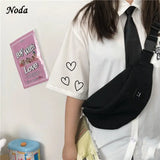 Women Canvas Waist Bag Casual Chest Bag Youth Bosom Bag