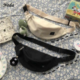 Women Canvas Waist Bag Casual Chest Bag Youth Bosom Bag