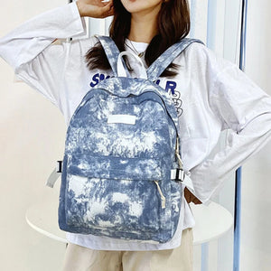 Casual Nylon Backpack for Women - Solid School Bag