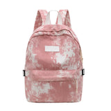 Casual Nylon Backpack for Women Solid School Bag