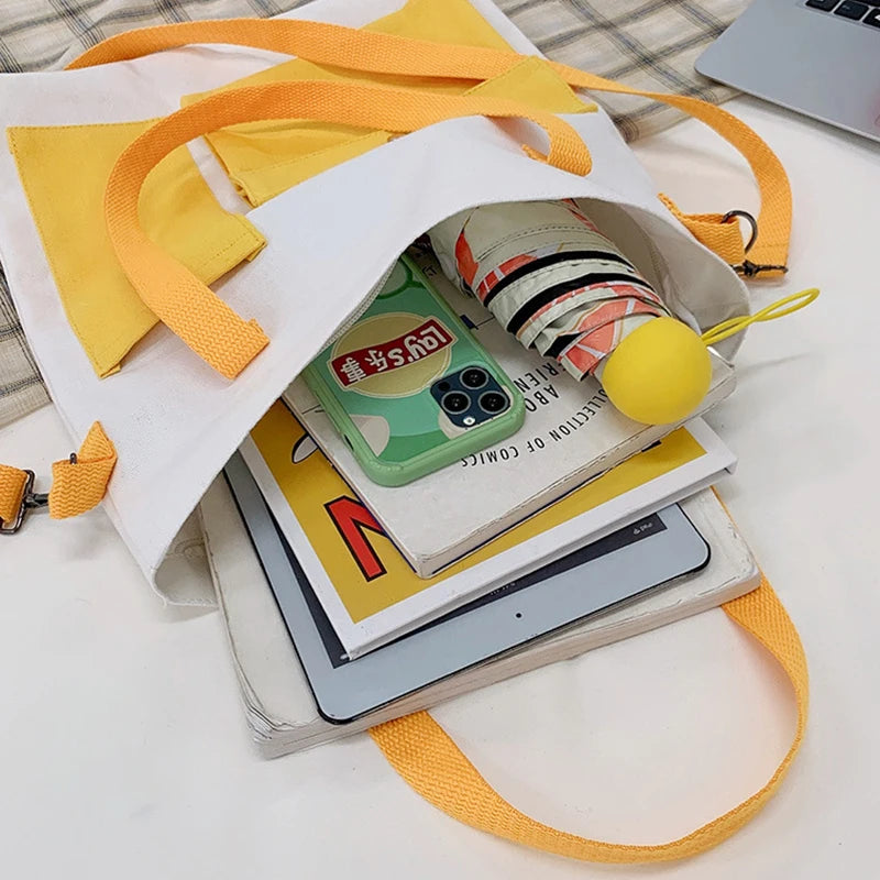 Large Canvas Shoulder Bag Women Vintage Tote Handbag