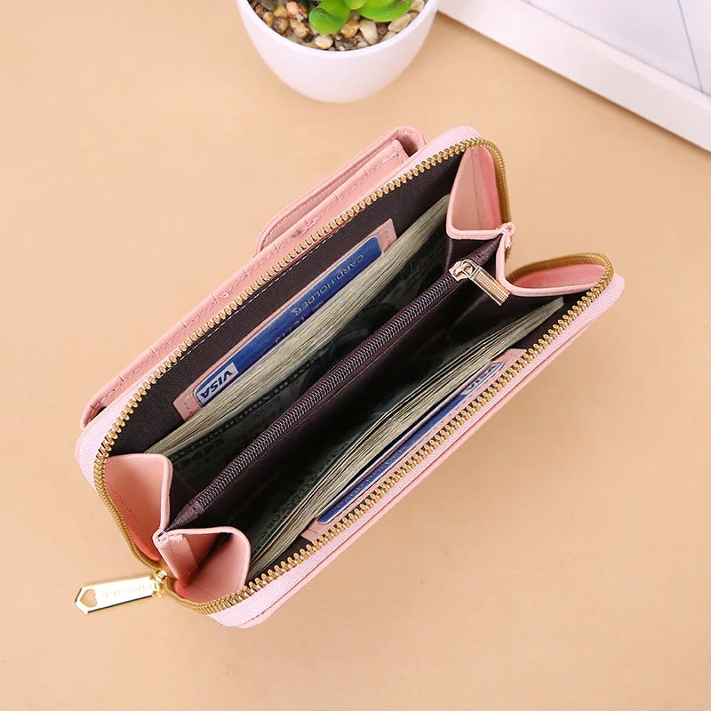 Women's Large Capacity Shoulder Bag Soft Leather Clutch Wallet