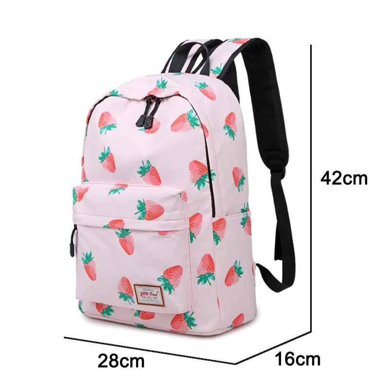 Female Student Schoolbag Girls Backpack Casual Printing Laptop Backpacks
