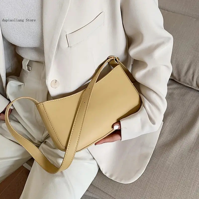 Women's Small PU Leather Shoulder Bags - Solid Travel Totes