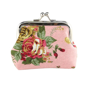 Female Wallet Rose Mini Buckle Wallets Canvas Handbag Portable