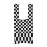 Women's Woolen Knit Clash Striped Wrist Bag Vintage Handbag