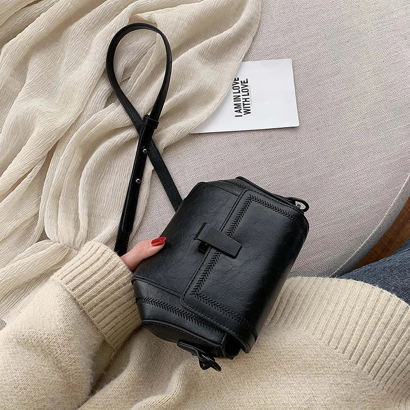 Women's Small Shoulder Bag PU Leather Messenger Bag Flip Design