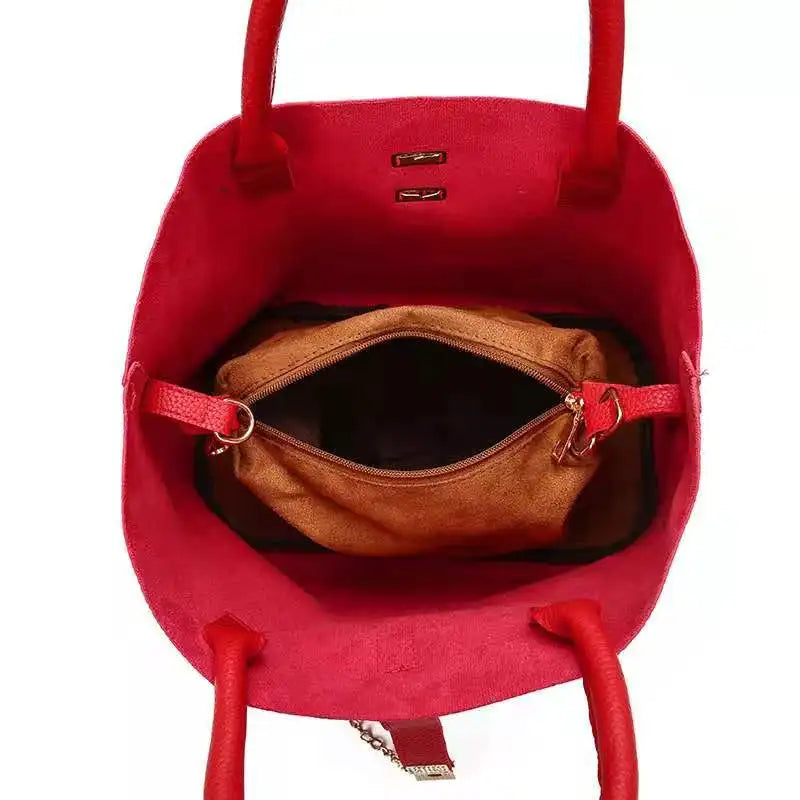 Women's PU Bucket Bag Single-shoulder Diagonal Bag