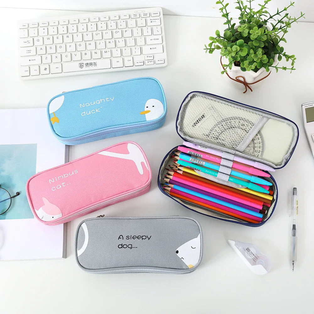Boys School Pencil Bag Animal Design Large Capacity Pen Case
