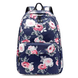 Girls Floral Backpack Set with Food Bag - Green Flowers School Bags