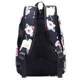 Girls Floral Backpack Set with Food Bag - Green Flowers School Bags