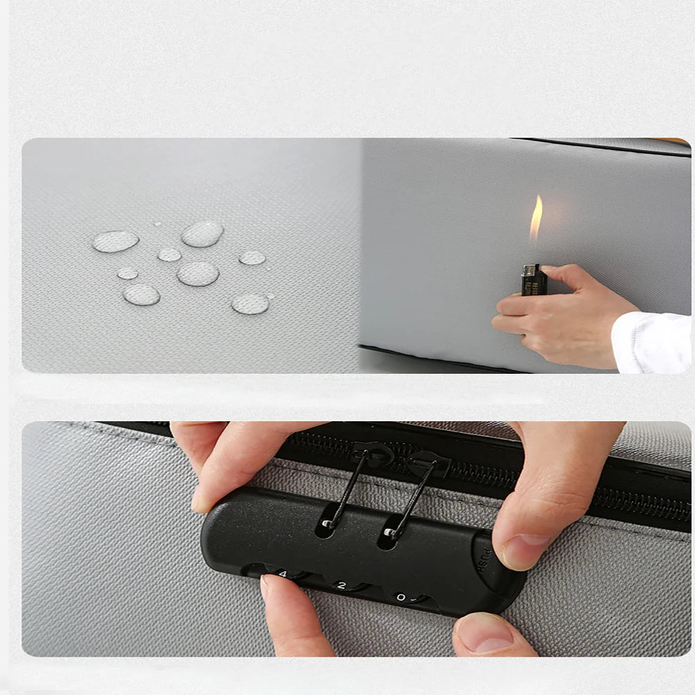 File Lockbox Three-layer Large Travel Credentials Wallet