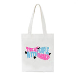 Casual Punk Cartoon Women Bag Treat People with Kindness Shoulder Bags